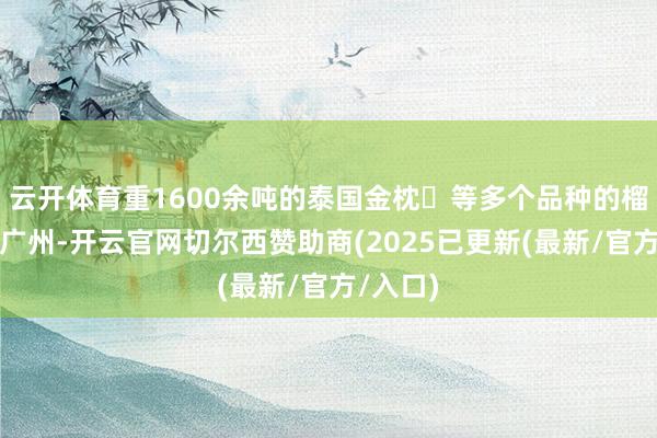 云开体育重1600余吨的泰国金枕‌等多个品种的榴莲到达广州-开云官网切尔西赞助商(2025已更新(最新/官方/入口)
