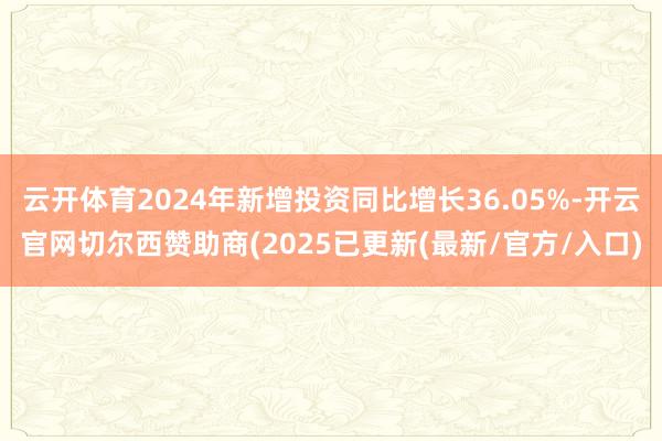 云开体育2024年新增投资同比增长36.05%-开云官网切尔西赞助商(2025已更新(最新/官方/入口)