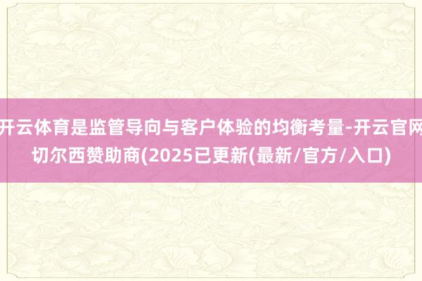 开云体育是监管导向与客户体验的均衡考量-开云官网切尔西赞助商(2025已更新(最新/官方/入口)