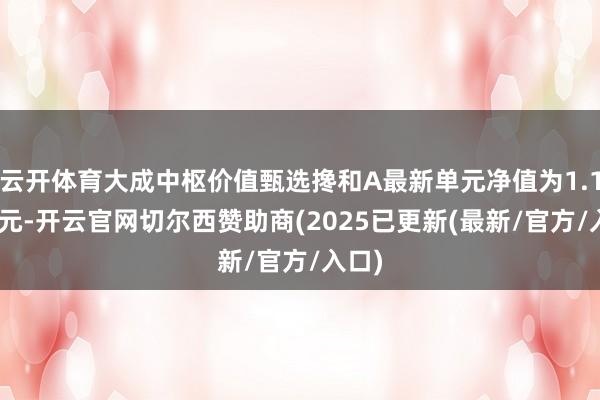 云开体育大成中枢价值甄选搀和A最新单元净值为1.1454元-开云官网切尔西赞助商(2025已更新(最新/官方/入口)