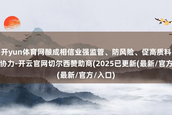 开yun体育网酿成相信业强监管、防风险、促高质料发展的协力-开云官网切尔西赞助商(2025已更新(最新/官方/入口)